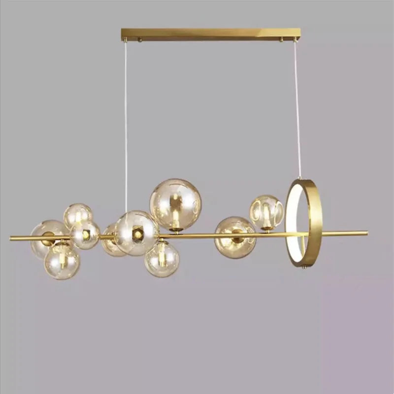 Contemporary LED Glass Ball Pendant Lamps - Elegant Lighting for Dining, Kitchen, and Home Decor